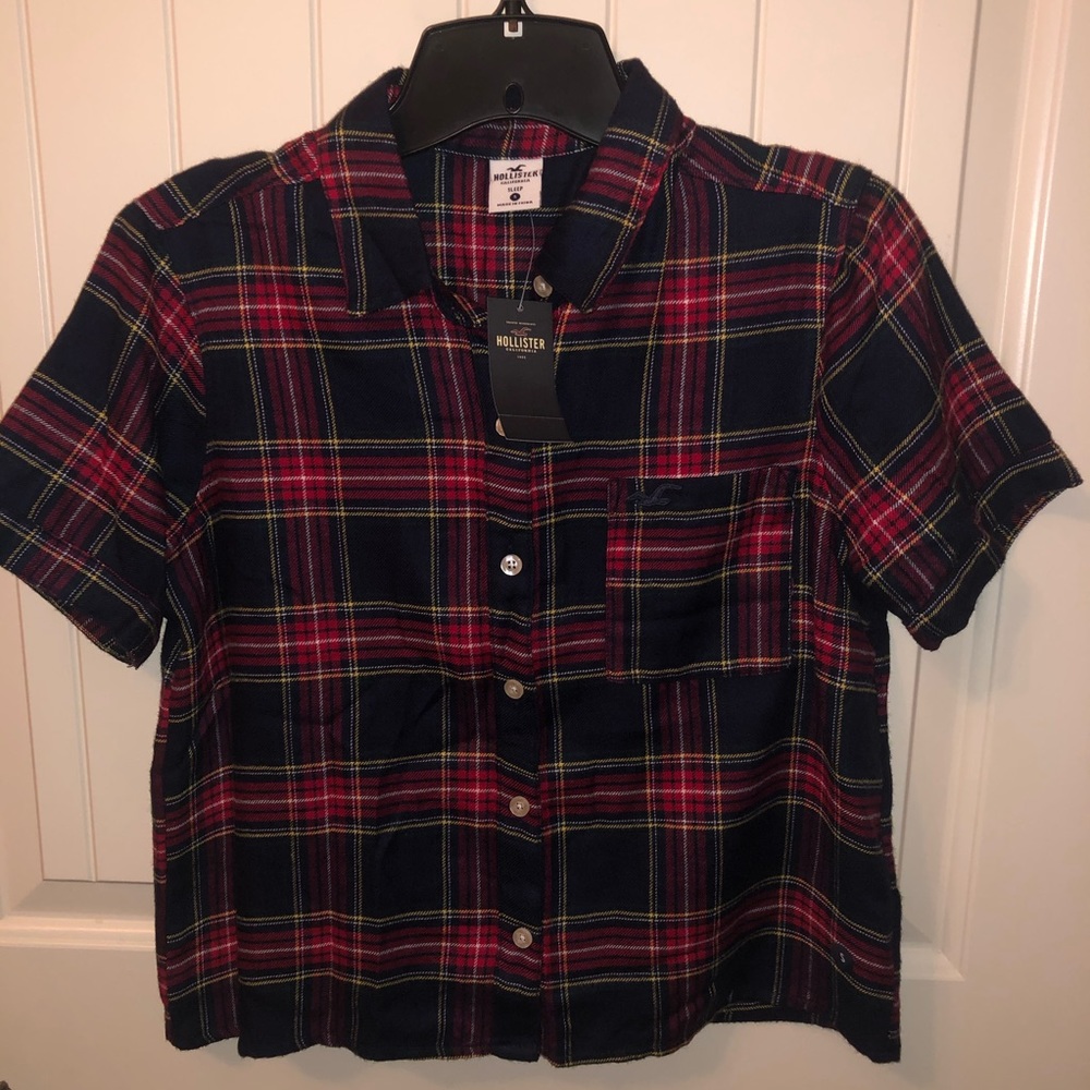 NWT Plaid Hollister Crop Shirt